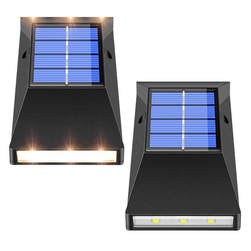 Luz de pared de puerta con sensor de energía solar LED impermeable al aire libre IP65 6 LED