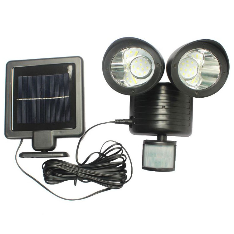 Foco doble con energía solar de 22 leds